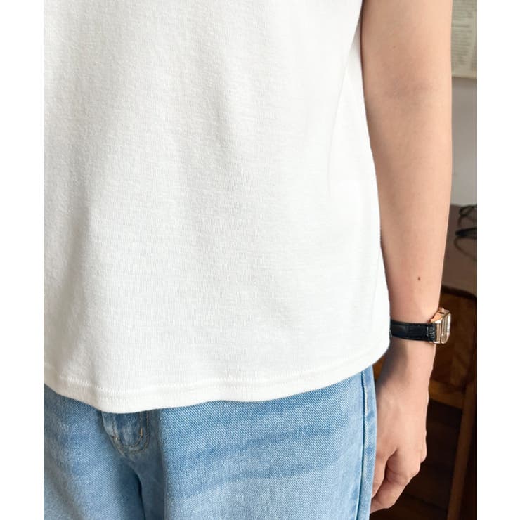 バイカラーデザイン半袖ポロカットソー | moment+ | 詳細画像12 