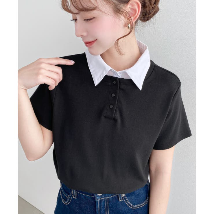 バイカラーデザイン半袖ポロカットソー | moment+ | 詳細画像16 