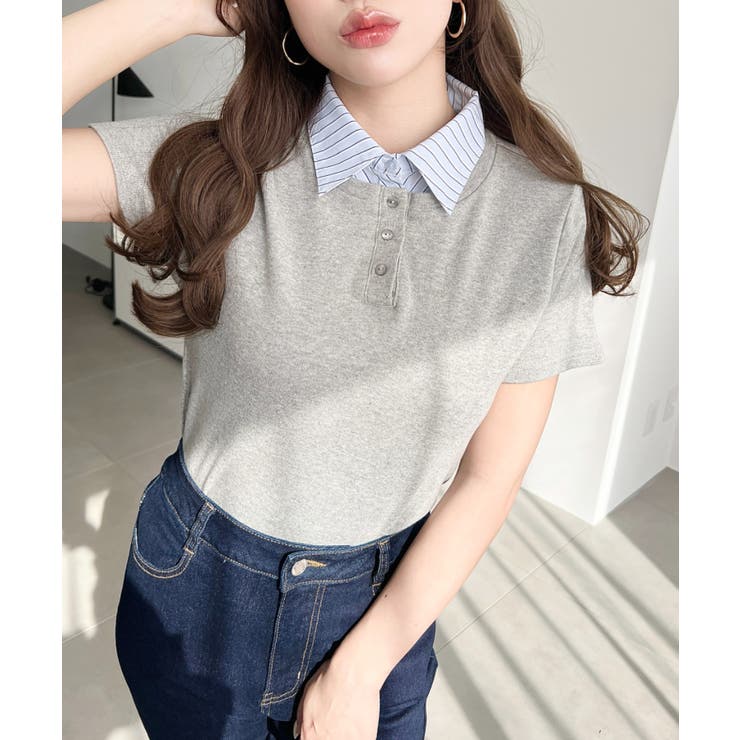 バイカラーデザイン半袖ポロカットソー | moment+ | 詳細画像27 