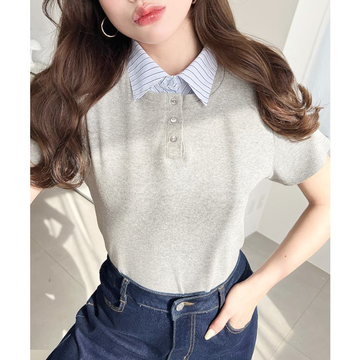 バイカラーデザイン半袖ポロカットソー | moment+ | 詳細画像28 