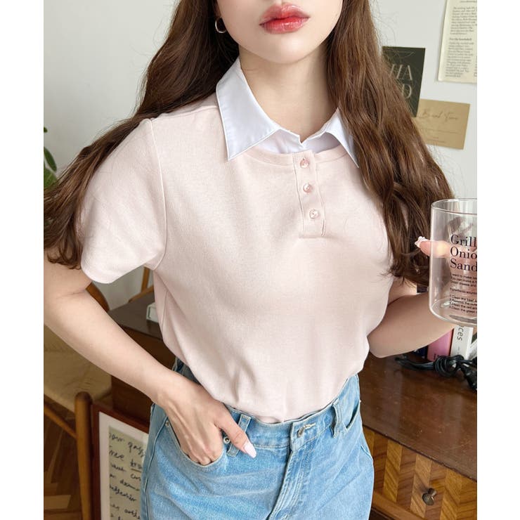 バイカラーデザイン半袖ポロカットソー | moment+ | 詳細画像38 