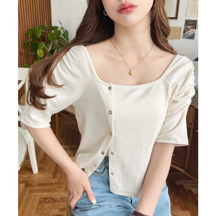 アシメスクエアネックプルオーバー | moment+ | 詳細画像1 