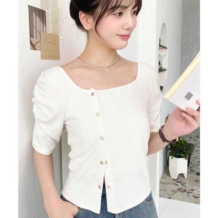 アシメスクエアネックプルオーバー | moment+ | 詳細画像3 