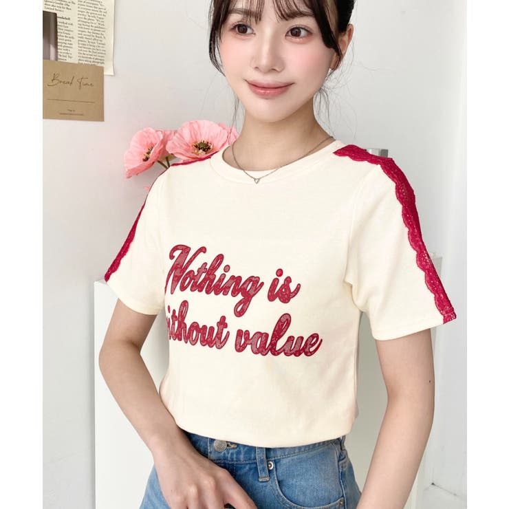 サイドレースロゴプリントTシャツ[品番：ERMW0000341]｜moment+