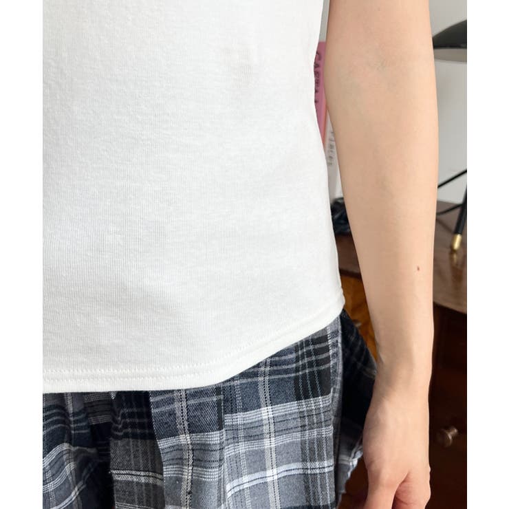 サイドレースロゴプリントTシャツ | moment+ | 詳細画像8 