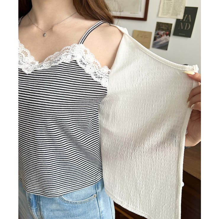 キャミレイヤード風半袖トップス | moment+ | 詳細画像11 