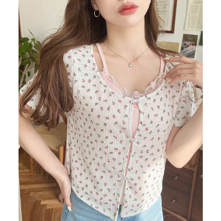 キャミレイヤード風半袖トップス | moment+ | 詳細画像12 