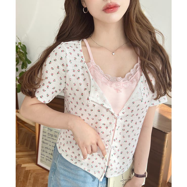 キャミレイヤード風半袖トップス | moment+ | 詳細画像14 