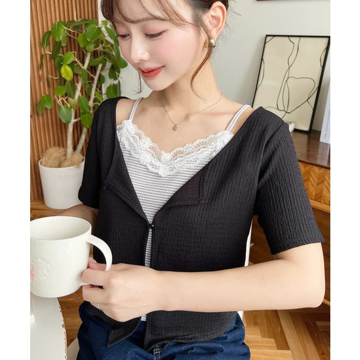 キャミレイヤード風半袖トップス | moment+ | 詳細画像19 