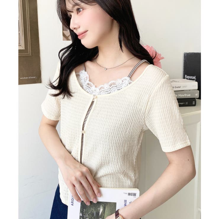 キャミレイヤード風半袖トップス | moment+ | 詳細画像20 