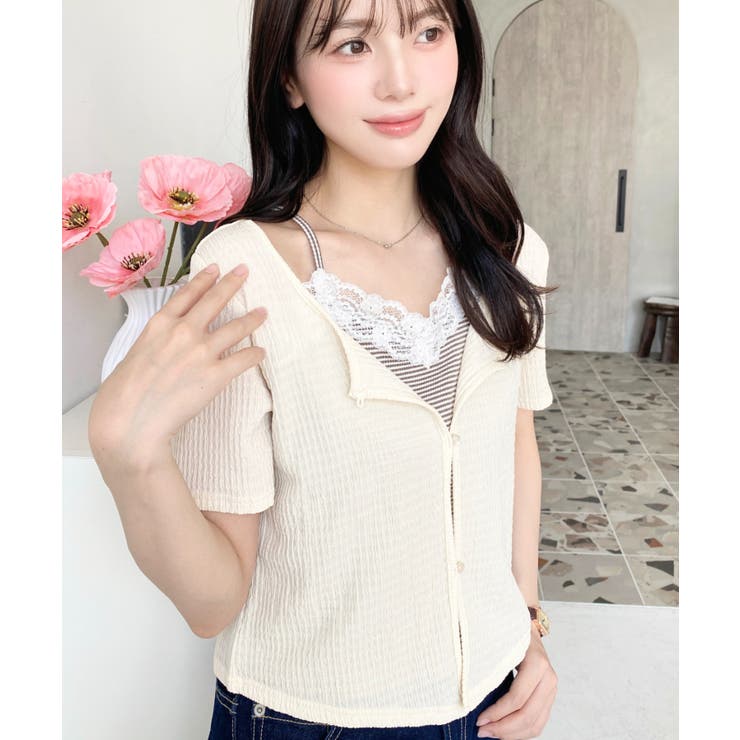 キャミレイヤード風半袖トップス | moment+ | 詳細画像22 