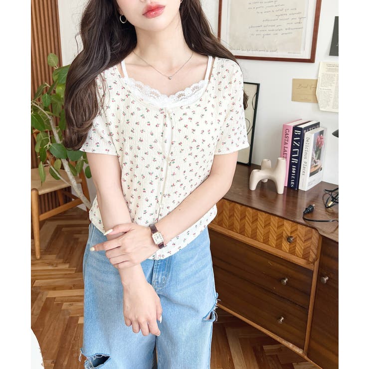 キャミレイヤード風半袖トップス | moment+ | 詳細画像26 