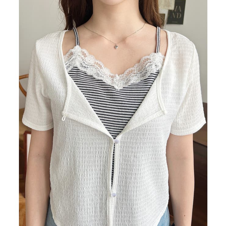 キャミレイヤード風半袖トップス | moment+ | 詳細画像8 