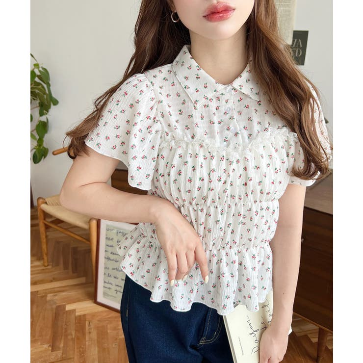 シャーリングビスチェデザインポロシャツ | moment+ | 詳細画像14 