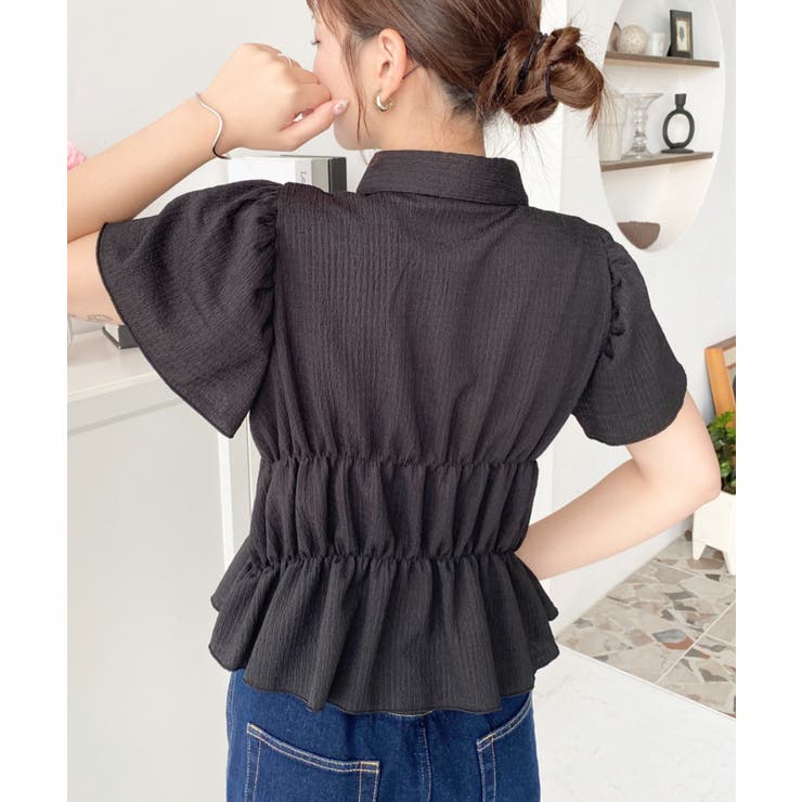 シャーリングビスチェデザインポロシャツ | moment+ | 詳細画像18 