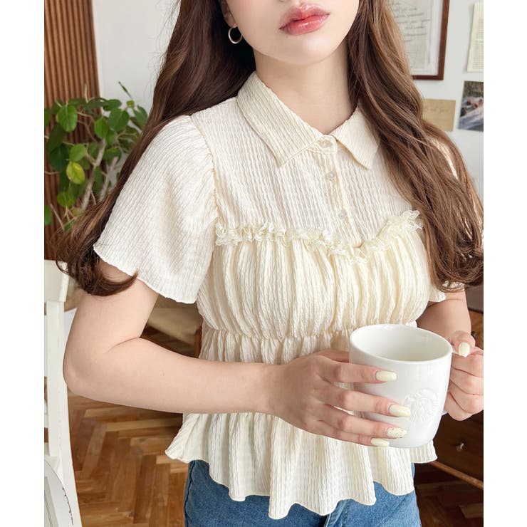 シャーリングビスチェデザインポロシャツ | moment+ | 詳細画像20 