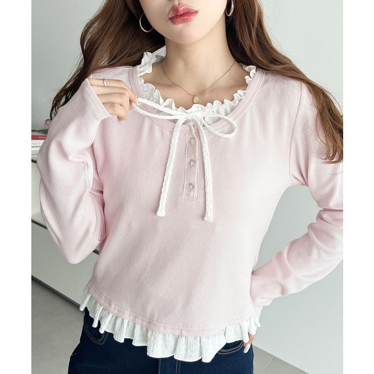＼韓国LOOK◎／レイヤード風ヘンリーネックTシャツ | moment+ | 詳細画像25 