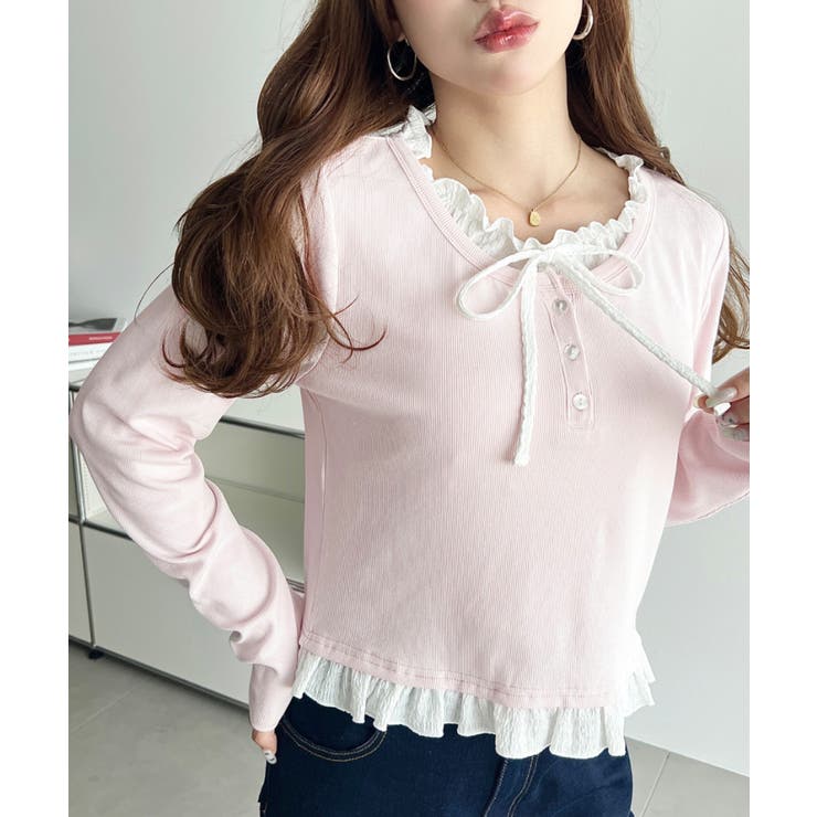 ＼韓国LOOK◎／レイヤード風ヘンリーネックTシャツ | moment+ | 詳細画像26 