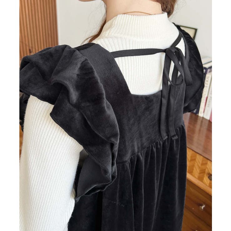 カットベロアバックリボンティアードプルオーバー | moment+ | 詳細画像10 