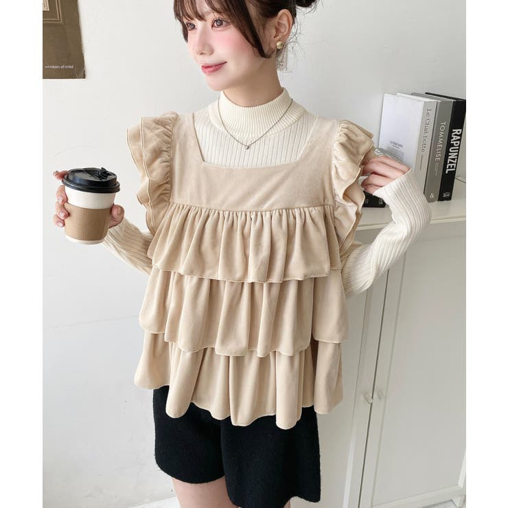 カットベロアバックリボンティアードプルオーバー | moment+ | 詳細画像13 