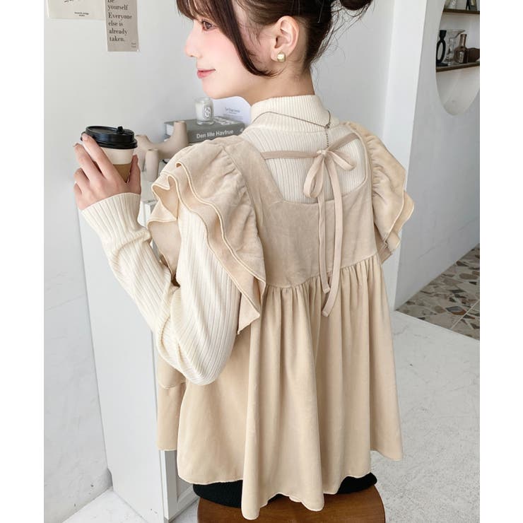 カットベロアバックリボンティアードプルオーバー | moment+ | 詳細画像14 