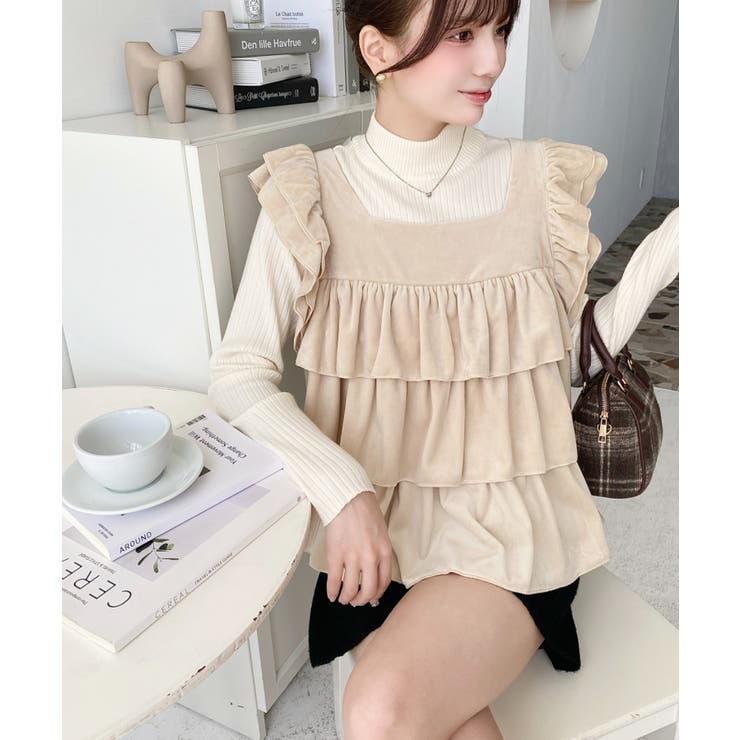 カットベロアバックリボンティアードプルオーバー | moment+ | 詳細画像15 