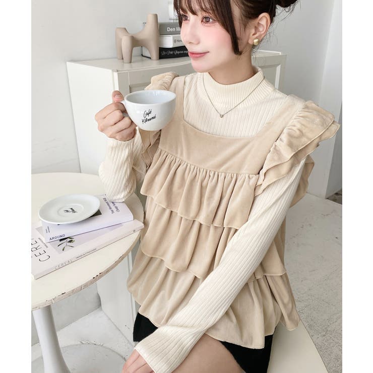 カットベロアバックリボンティアードプルオーバー | moment+ | 詳細画像17 