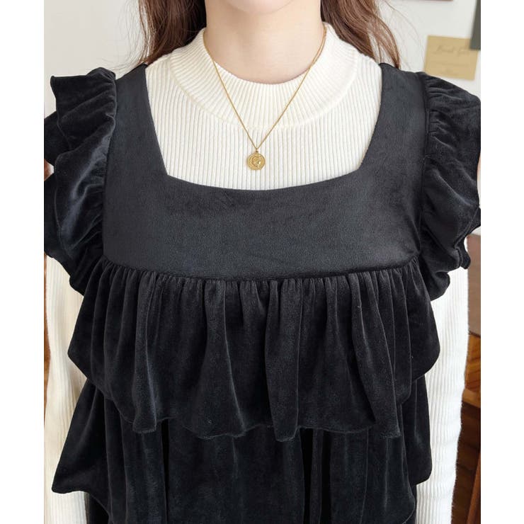 カットベロアバックリボンティアードプルオーバー | moment+ | 詳細画像7 