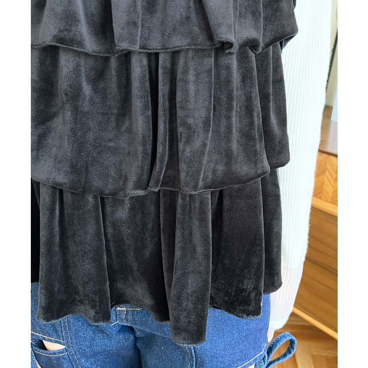 カットベロアバックリボンティアードプルオーバー | moment+ | 詳細画像8 