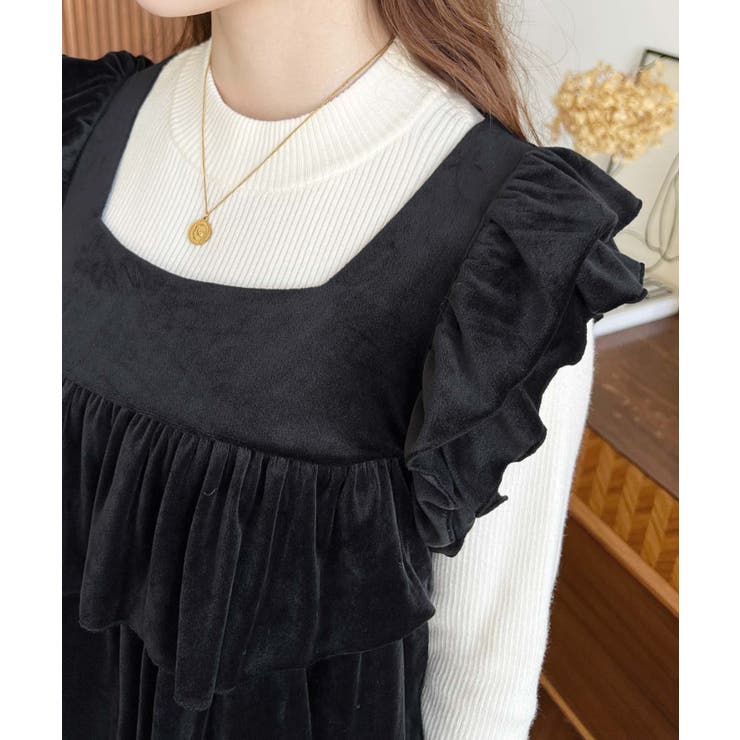 カットベロアバックリボンティアードプルオーバー | moment+ | 詳細画像9 