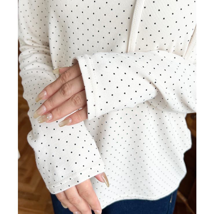 ドットプリントバレエコアパフスリーブ長袖カットソー | moment+ | 詳細画像11 