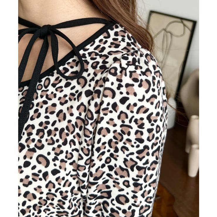 レオパードプリントバレエコアパフスリーブ長袖カットソー | moment+ | 詳細画像17 