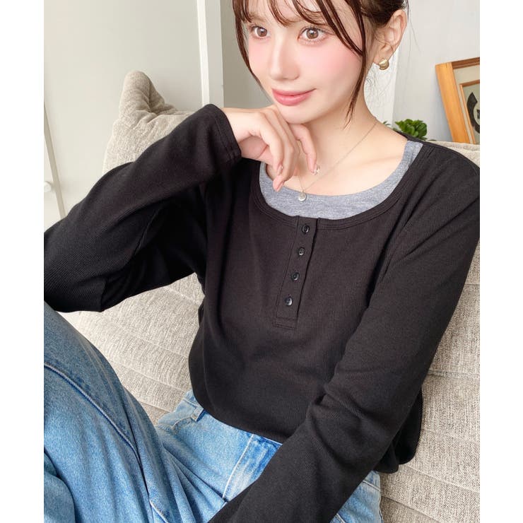 レイヤード風ヘンリーロンT | moment+ | 詳細画像12 