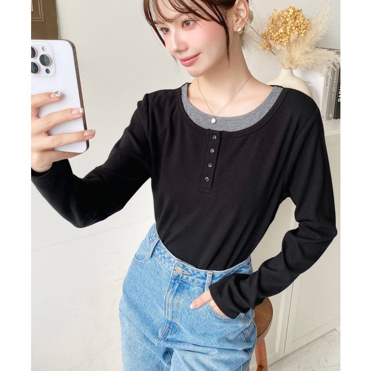 レイヤード風ヘンリーロンT | moment+ | 詳細画像13 