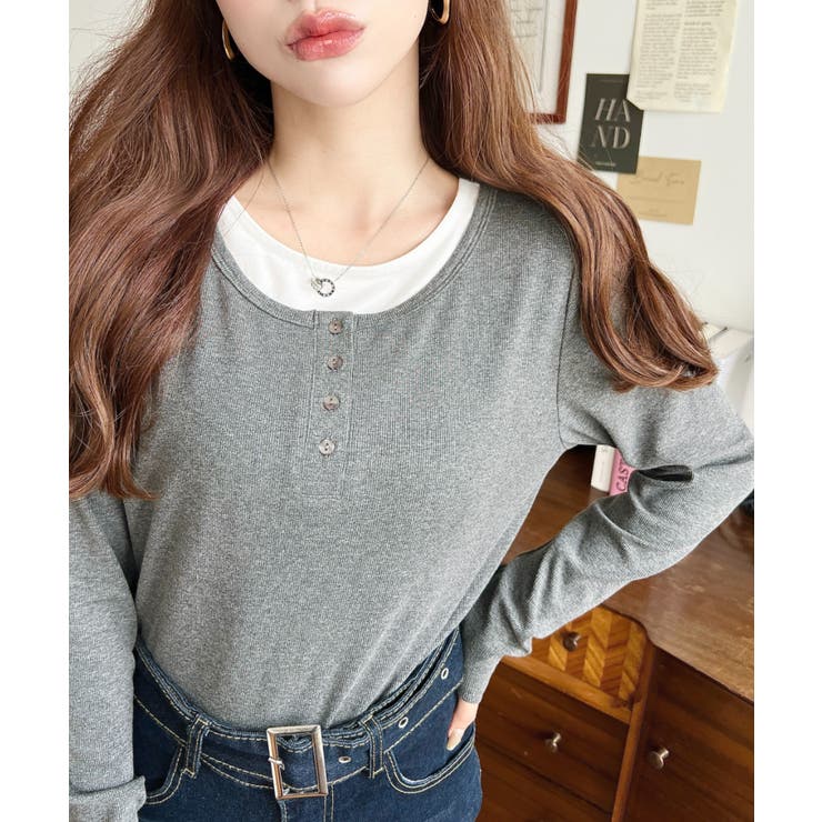 レイヤード風ヘンリーロンT | moment+ | 詳細画像15 