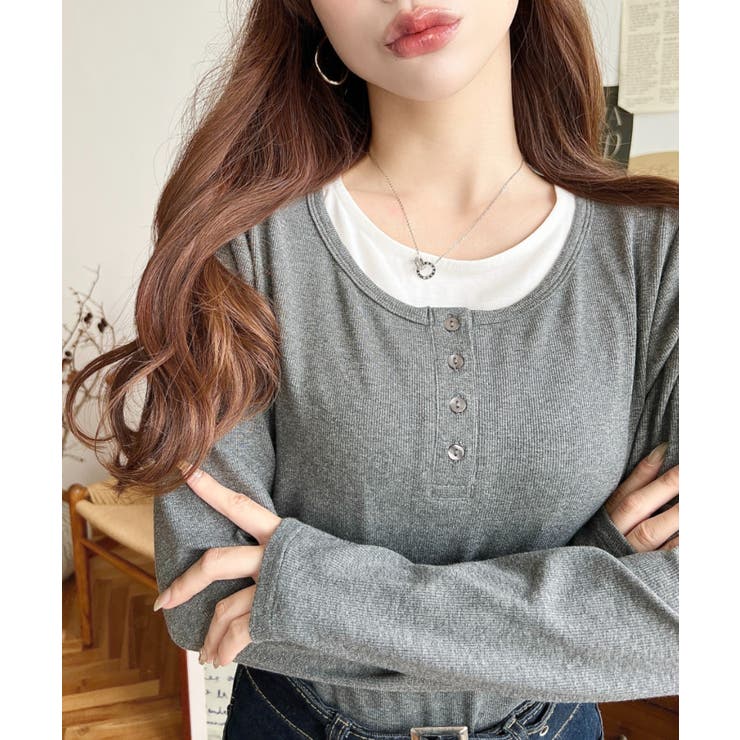 レイヤード風ヘンリーロンT | moment+ | 詳細画像16 