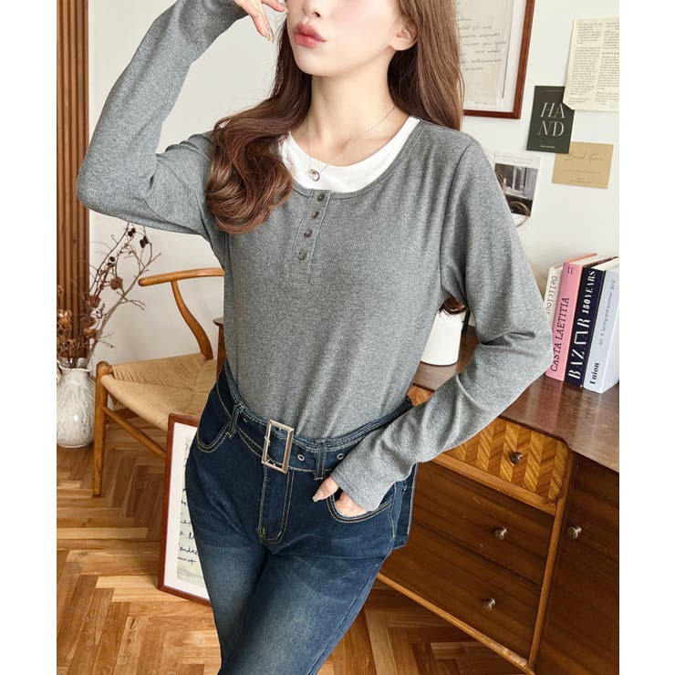 レイヤード風ヘンリーロンT | moment+ | 詳細画像17 