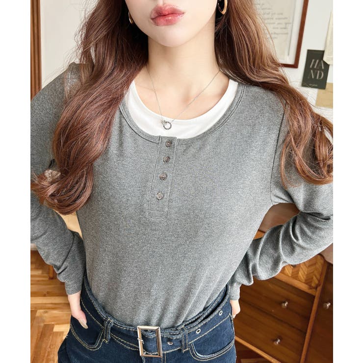 レイヤード風ヘンリーロンT | moment+ | 詳細画像18 