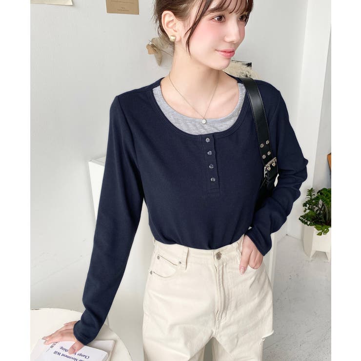 レイヤード風ヘンリーロンT | moment+ | 詳細画像23 