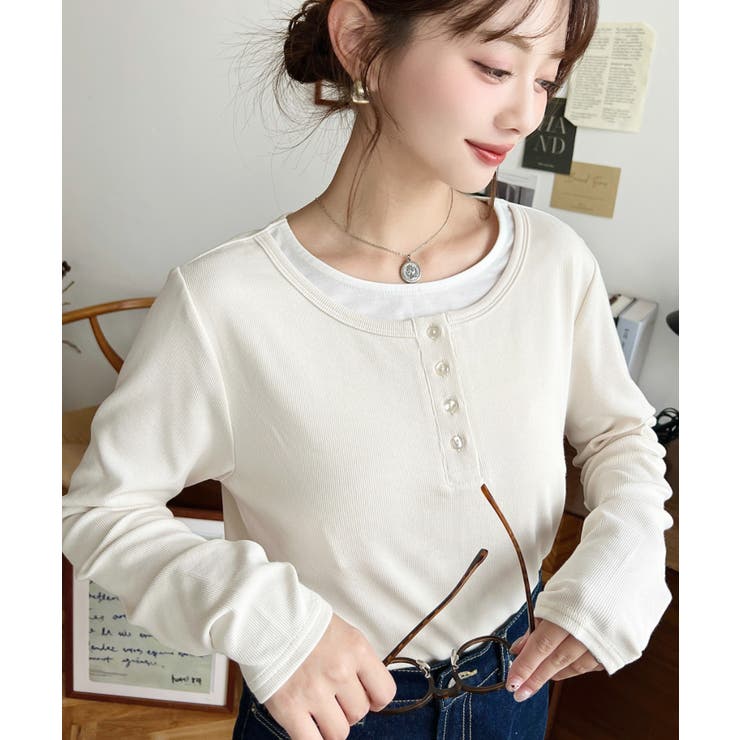 レイヤード風ヘンリーロンT | moment+ | 詳細画像4 