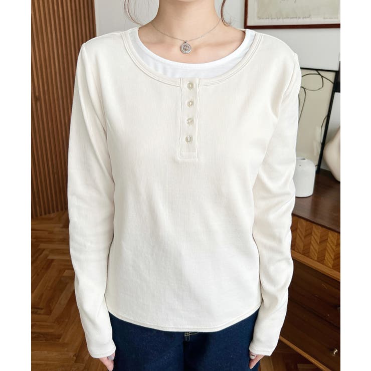 レイヤード風ヘンリーロンT | moment+ | 詳細画像6 