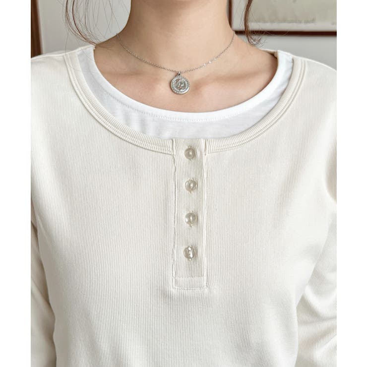 レイヤード風ヘンリーロンT | moment+ | 詳細画像7 