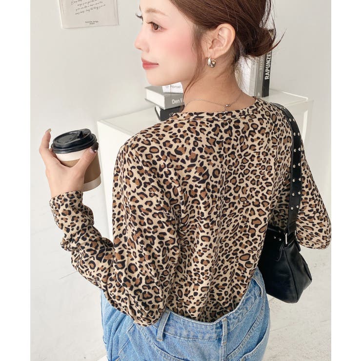 レオパードプリントレイヤード風ヘンリーロンT | moment+ | 詳細画像9 