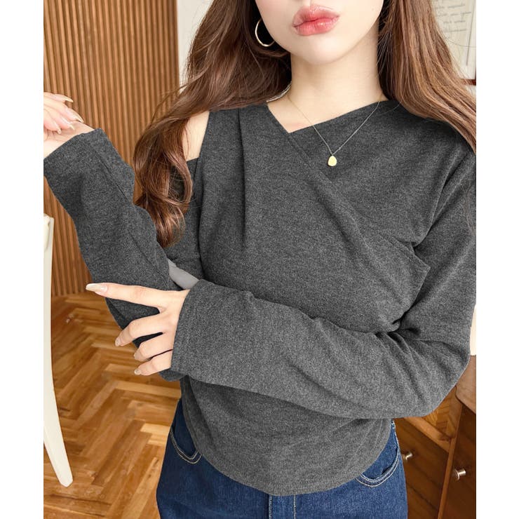 レイヤードライクワンショルニットソープルオーバー | moment+ | 詳細画像12 