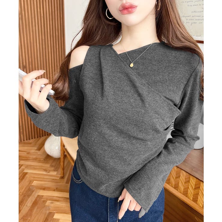 レイヤードライクワンショルニットソープルオーバー | moment+ | 詳細画像15 