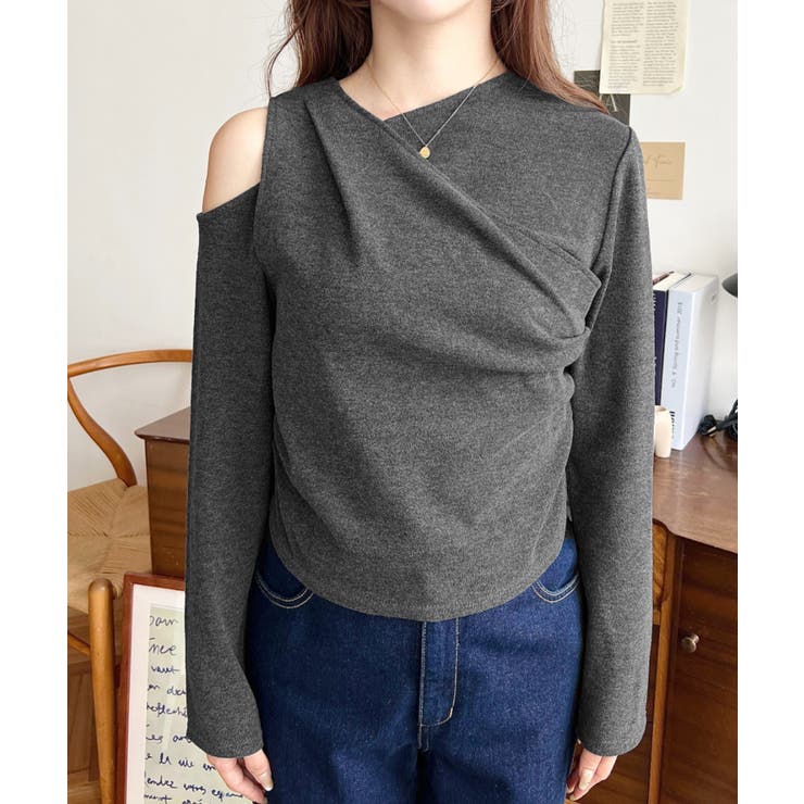 レイヤードライクワンショルニットソープルオーバー | moment+ | 詳細画像17 