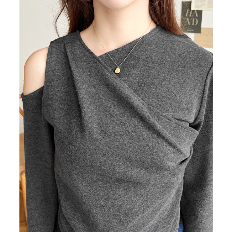 レイヤードライクワンショルニットソープルオーバー | moment+ | 詳細画像18 