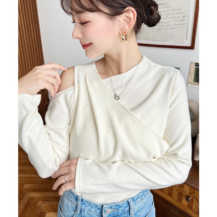 レイヤードライクワンショルニットソープルオーバー | moment+ | 詳細画像2 