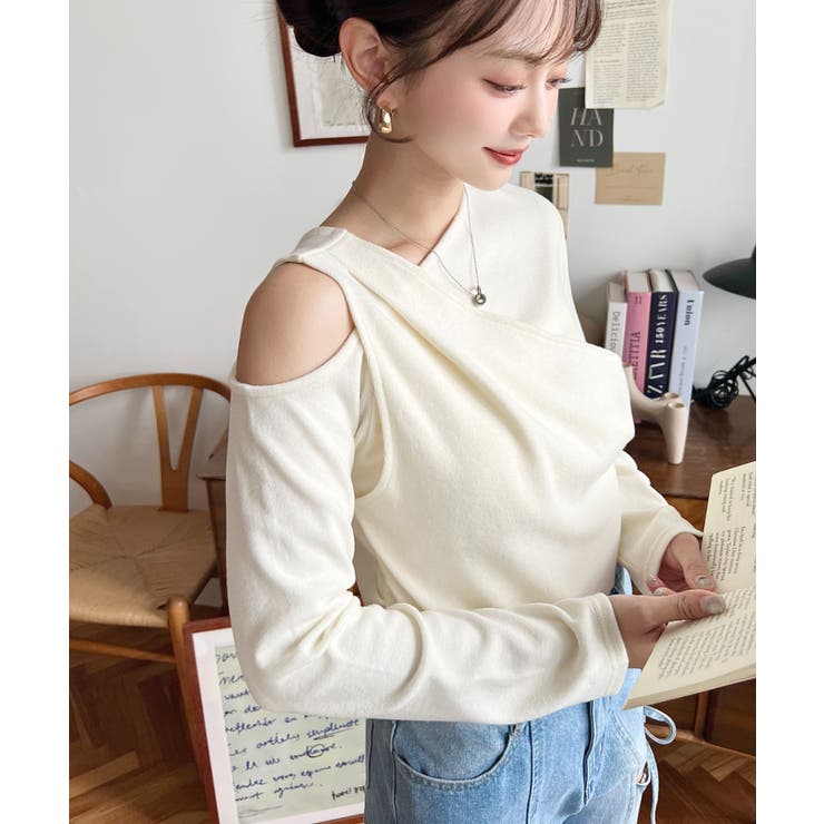 レイヤードライクワンショルニットソープルオーバー | moment+ | 詳細画像6 