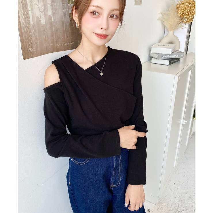 レイヤードライクワンショルニットソープルオーバー | moment+ | 詳細画像9 